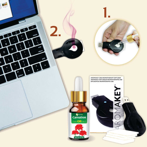 Carnation Oil with Laptop USB Key Diffuser