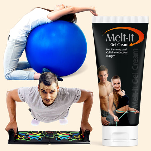 Melt-it Cream with Push-up board and Gym Ball
