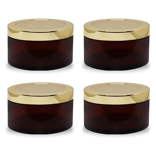 MYOC Amber San Jars with Golden Cap & Inner lid for Creams, Gels, Body Scrub & Butter
