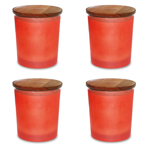 transperent Frosted Glass Jar With Wooden Lid For Candle Making at Rs  48/piece in New Delhi