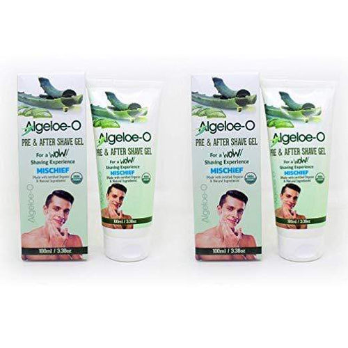 Aloevera Pre, After Shave Gel - Algeloe O Made, Organic, Natural Ingredients - Mischief 100ml