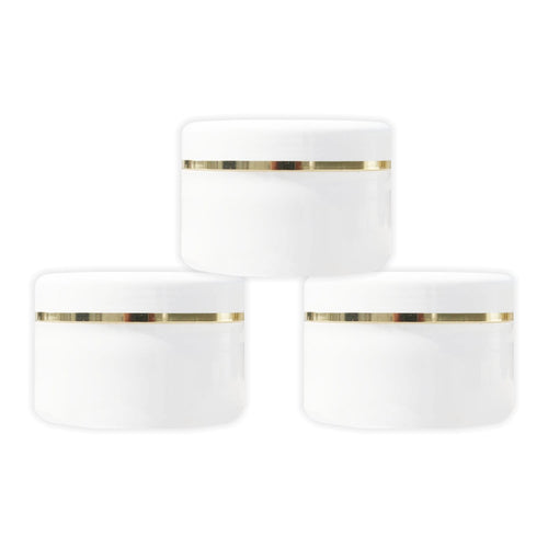 MYOC White Plastic Jar with Dome Lid 100gm (1.7 Oz) Reusable Make-up Cosmetic Jars Empty Face Cream Eye Shadow Lip Balm