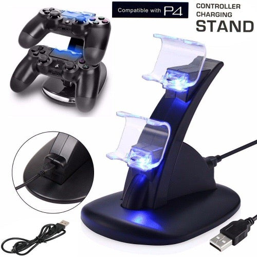 Dual Controller Charging Dock Fast Charger Usb Mount Led For Sony