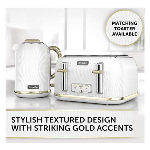 white gold kettle and toaster set