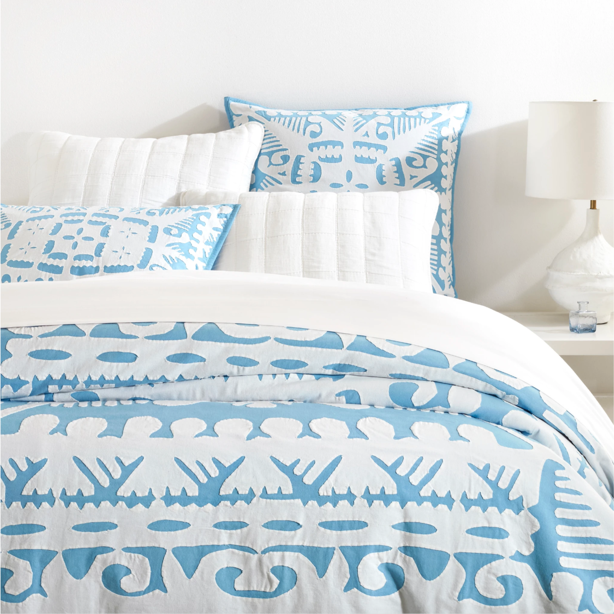 Knight Wood Cutwork Lapis Coverlet