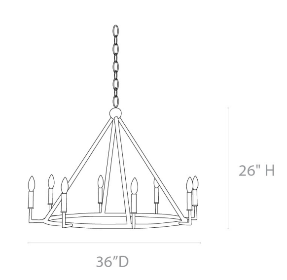 Aloni White Gesso Candelabra Chandelier