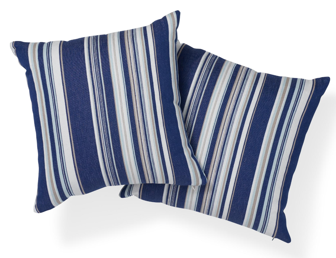 Pinnacle Bay Striped Blue Pillow - Two Sizes