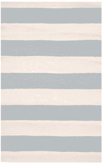 Catamaran Stripe Indoor/Outdoor Rug - Light Blue & Ivory: 3x5-Stock