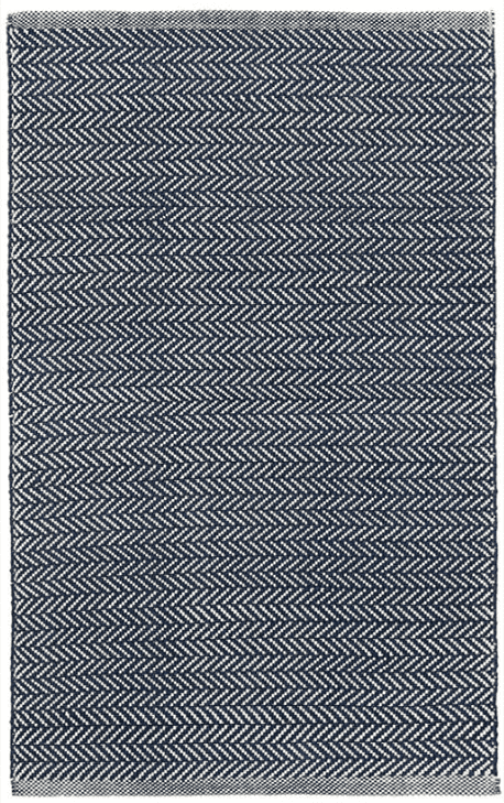 Herringbone Woven Cotton Rug - Indigo