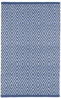 Diamond Indoor/Outdoor Rug - Denim & White