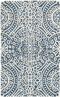 Temple Wool Rug - Ink Blue