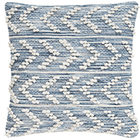 Hobnail Herringbone Blue - Indoor/Outdoor Pillow