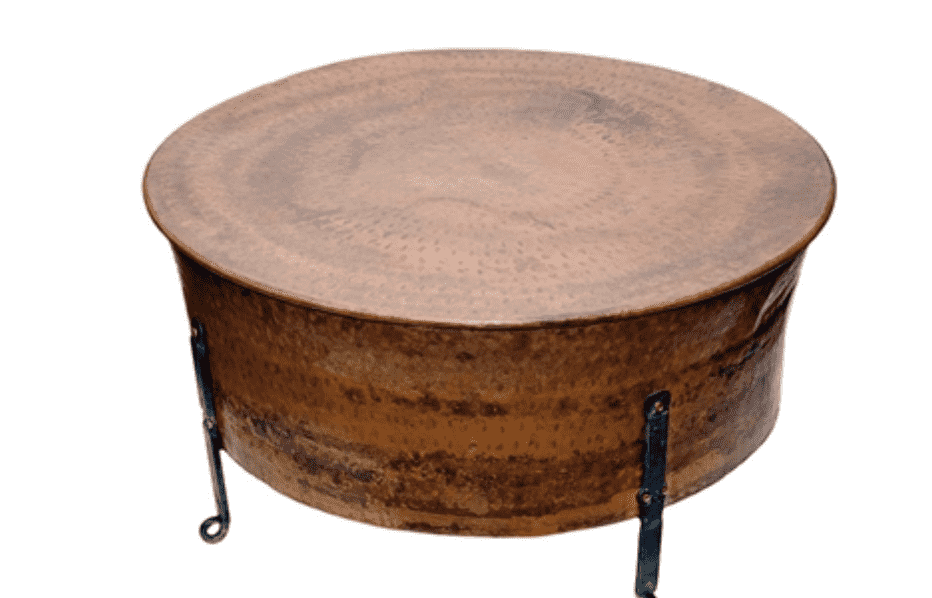 Jackson Hole Copper Round Cauldron Coffee Table-Three Sizes