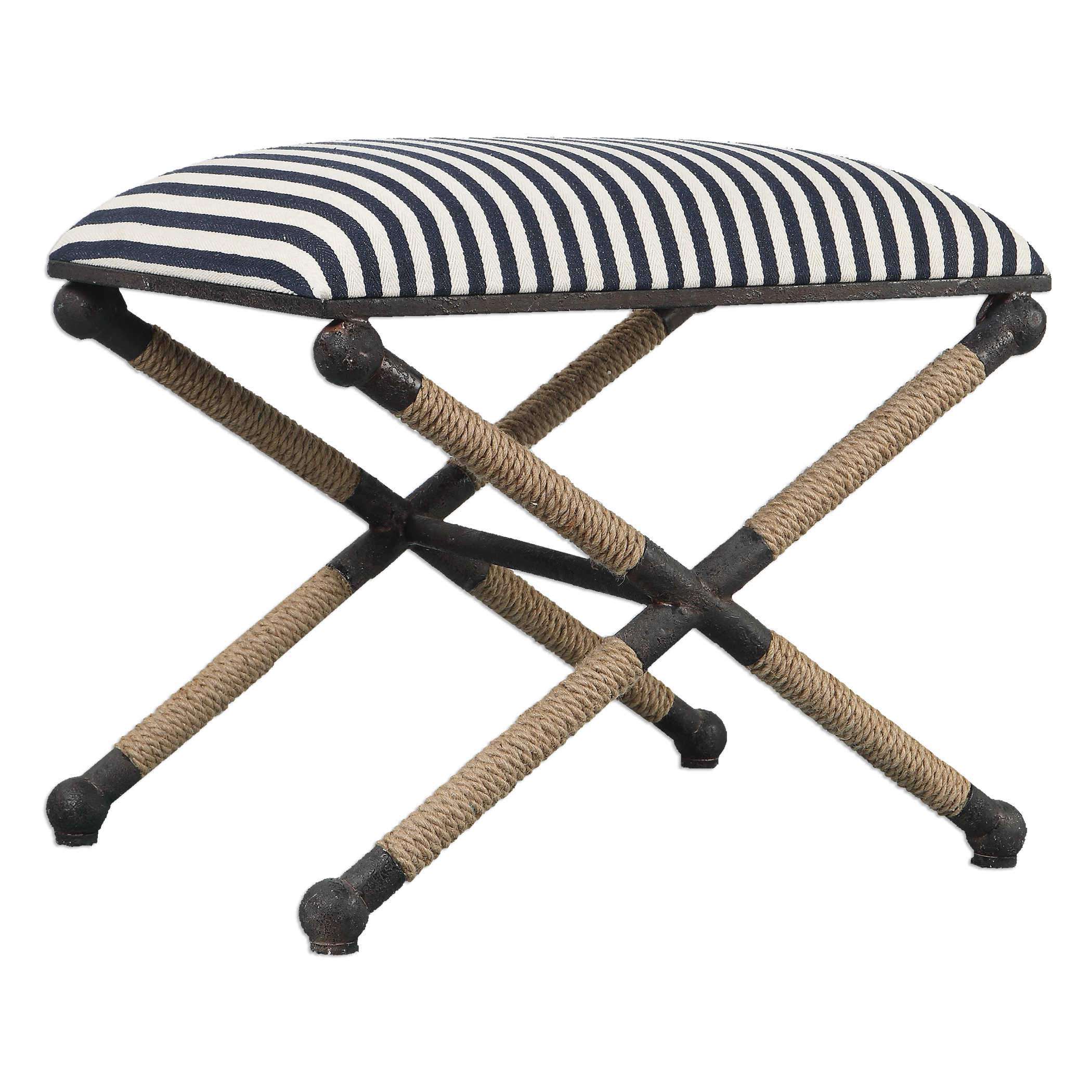 Naxos Iron & Rope Striped Bench - Small