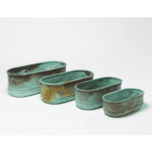 Set of Four - Copper Planters