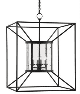 Maritime Iron Lantern-Style Pendant