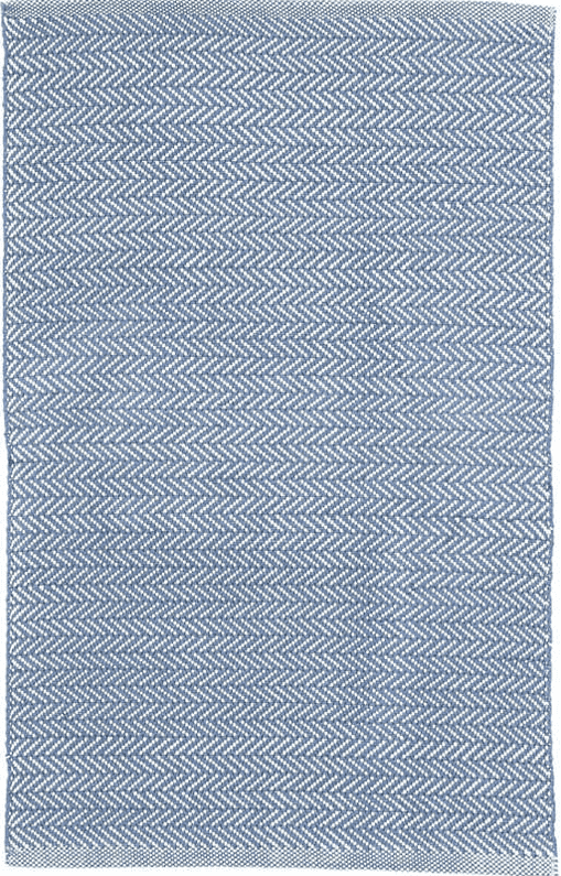 Herringbone Indoor/ Outdoor Rug - Denim Blue & Ivory