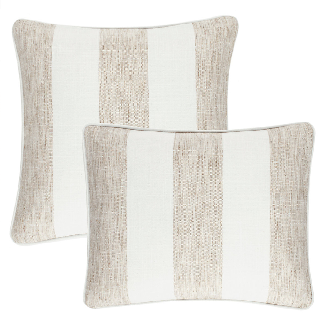 Awning Stripe Indoor/Outdoor Decorative Pillow - Natural