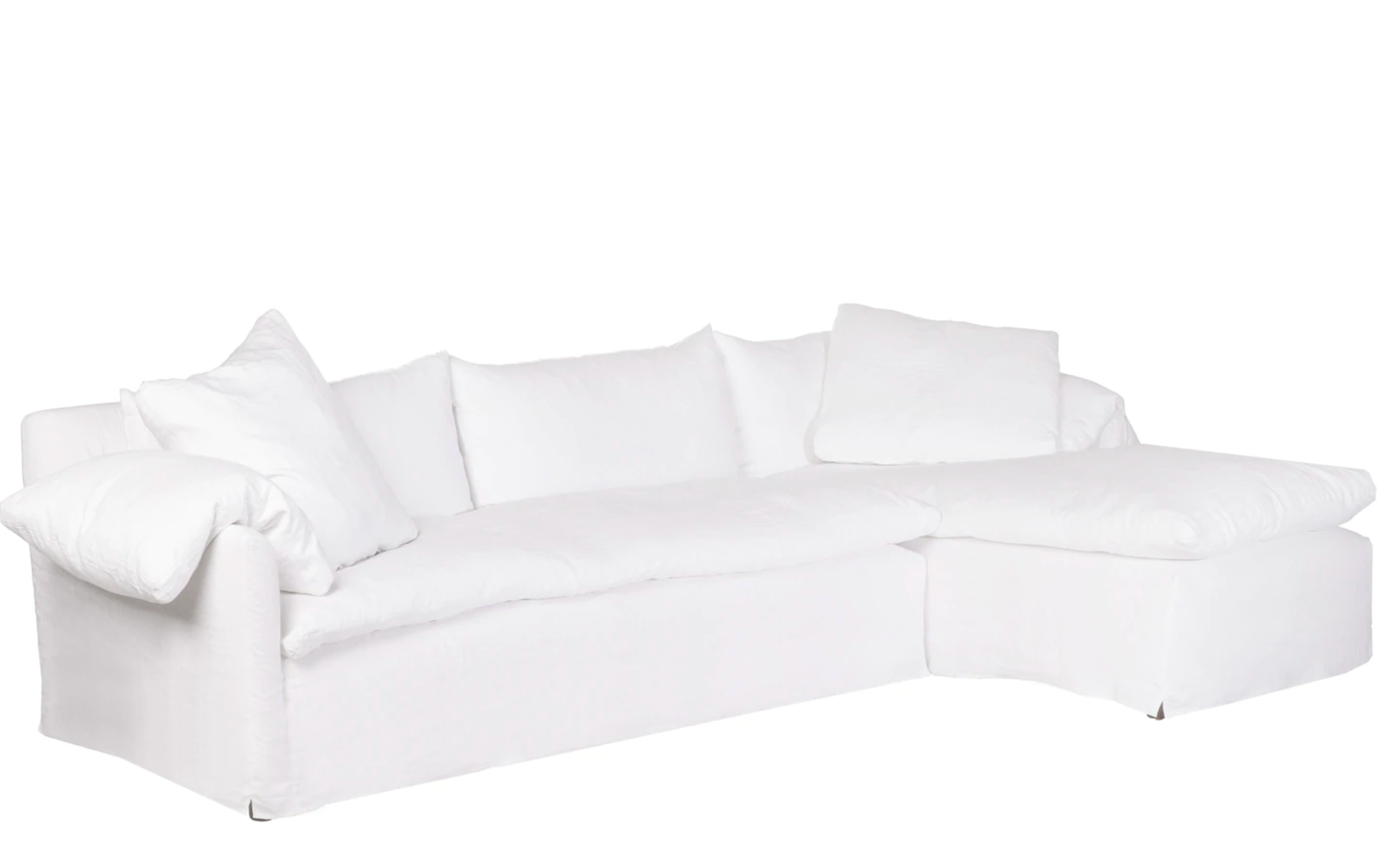 Bali Slipcovered Sectional 139in x 68in w/ RAF Chaise Lounge