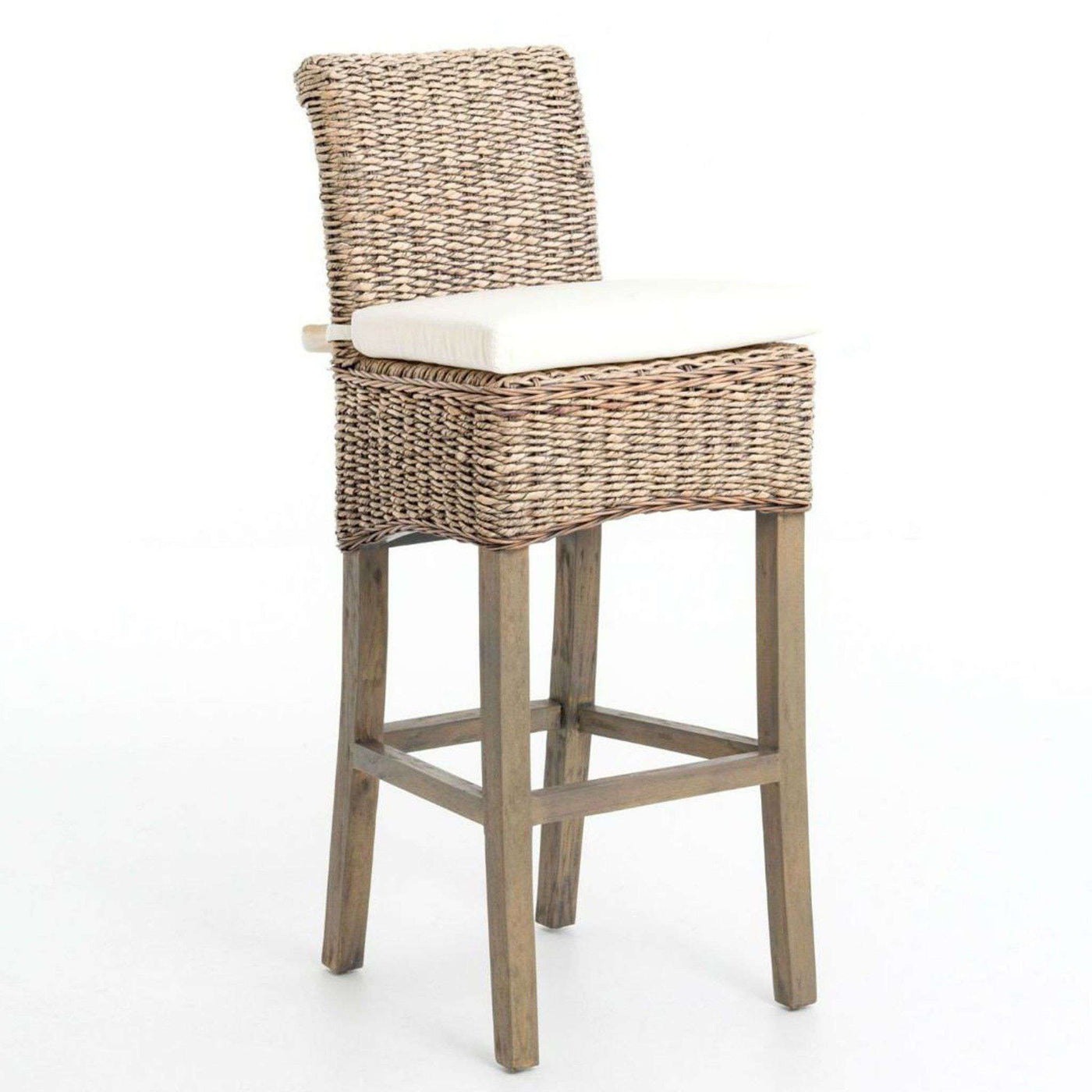 Banana Leaf Bar Stool With Cushion Sku Gijchrb1bsggry Our Boat House