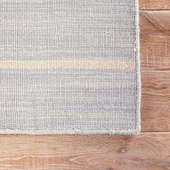 Cape Cod Striped Wool Rug - Light Blue