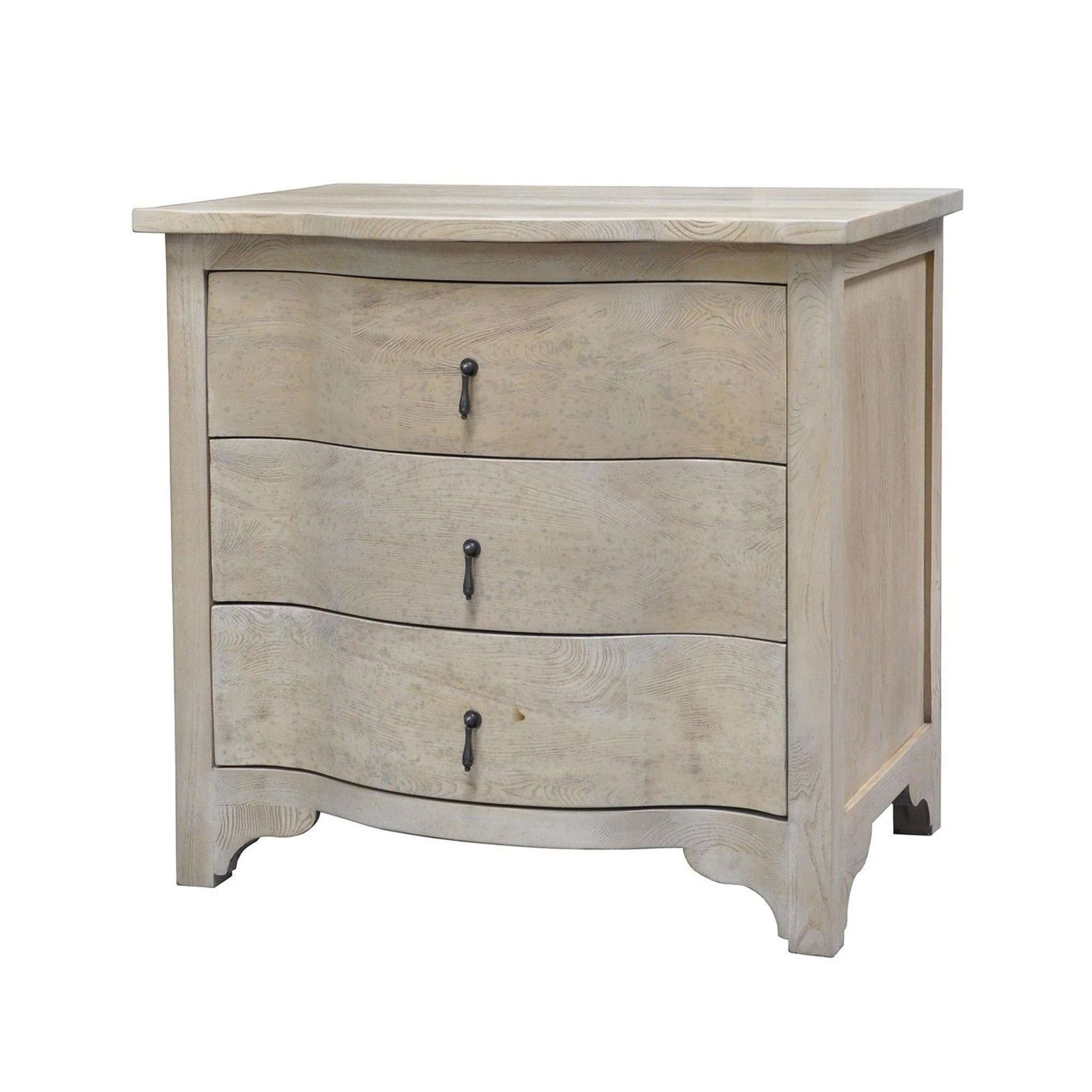 Laila Curved BedSide Chest in Vintage Grey