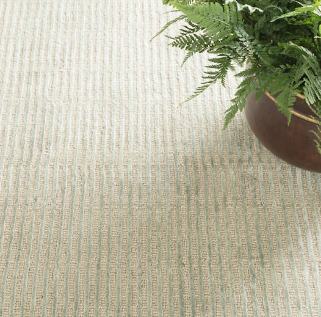 Cut Stripe Ocean Hand-Knotted Rug