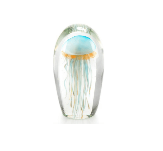 Blue Jelly Fish in Hand-Blown Glass