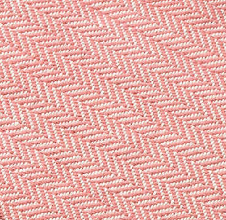 Herringbone Woven Cotton Rug - Coral