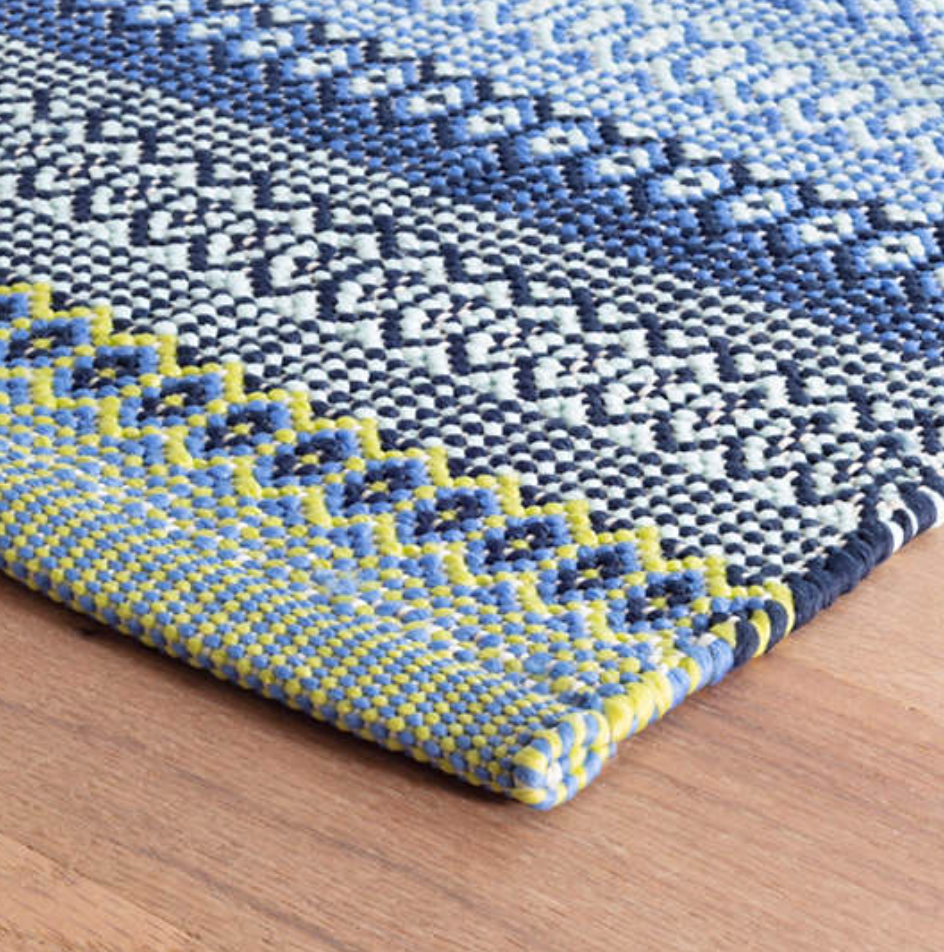 Fiesta Stripe Blue & Green - Indoor/Outdoor Rug