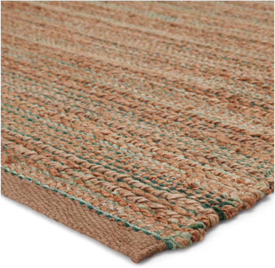 Himalaya Jute Rug - Almond, Emerald, & Sea Glass