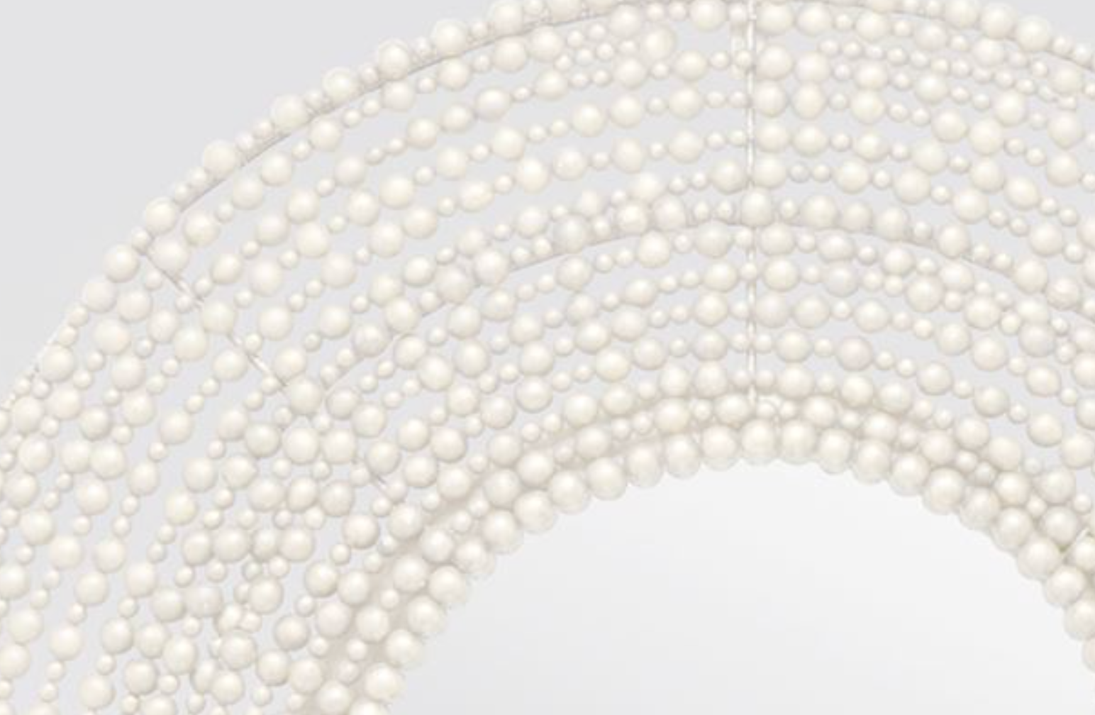 Jena Beaded Round Mirror - White