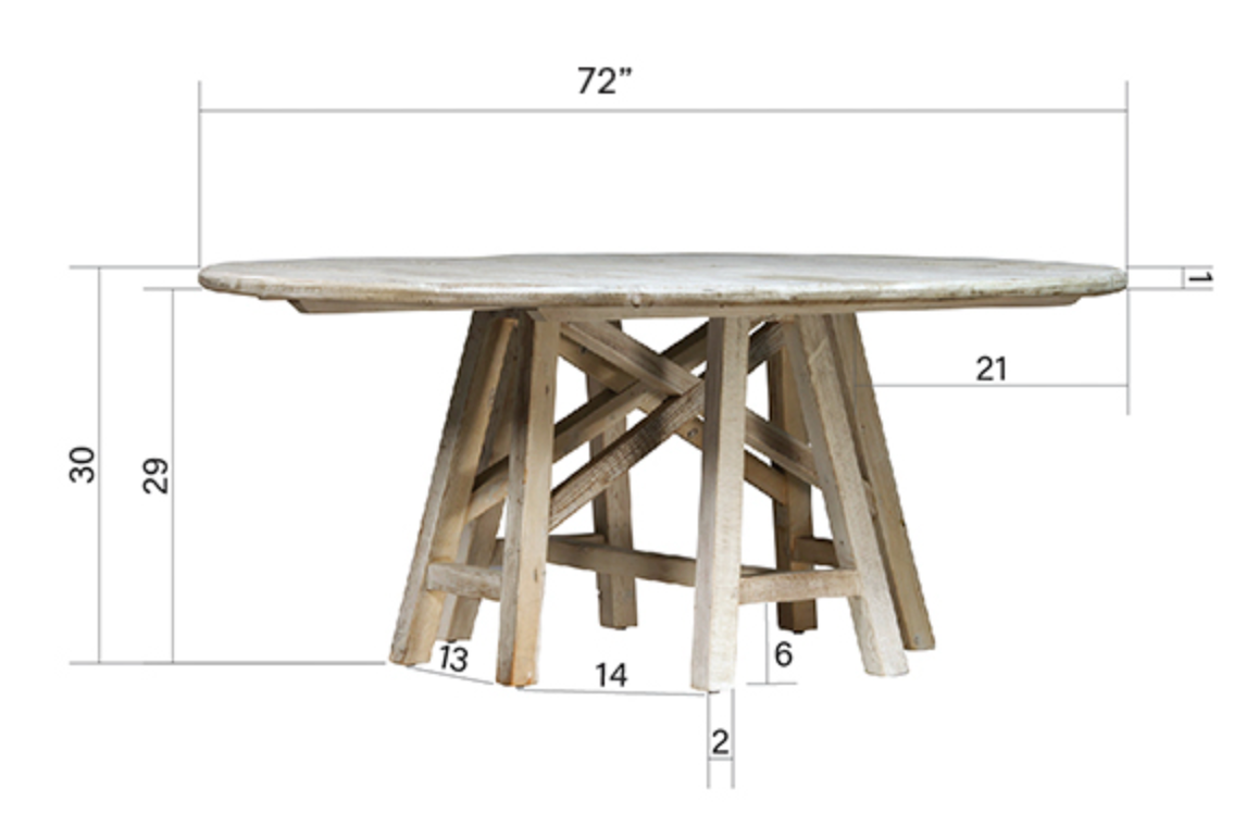 Mount Dora Reclaimed Wood Dining Table- Two Sizes