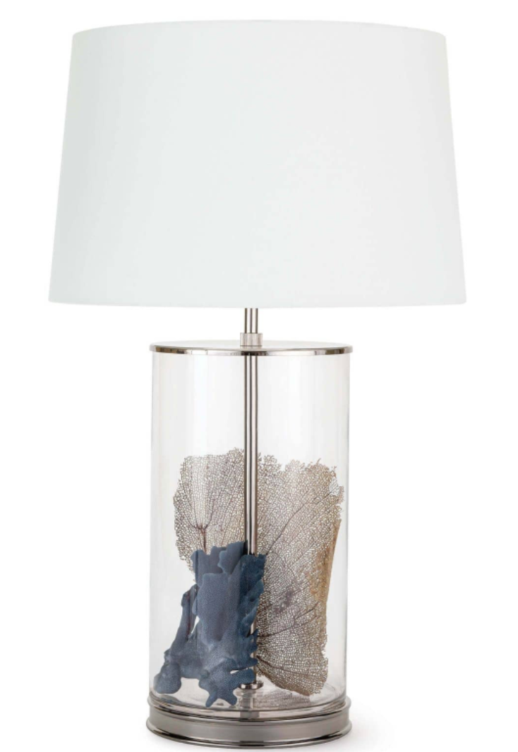 Magelian Glass Table Lamp - Nickel