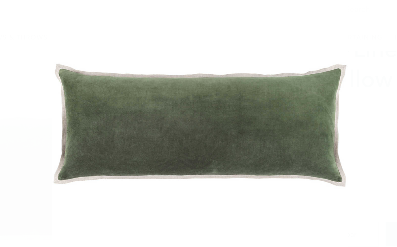 Gehry Velvet/Linen Decorative Pillow - Sage