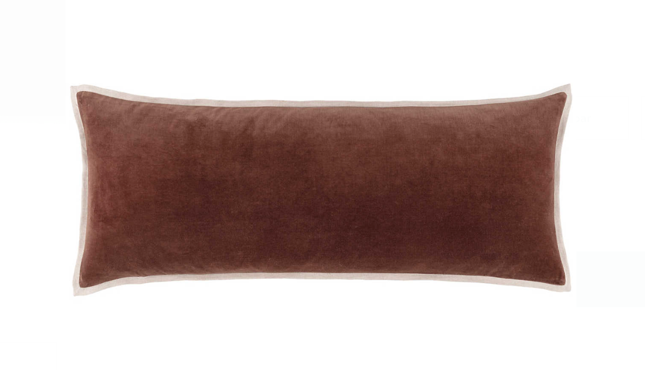 Gehry Velvet/Linen Decorative Pillow - Russet