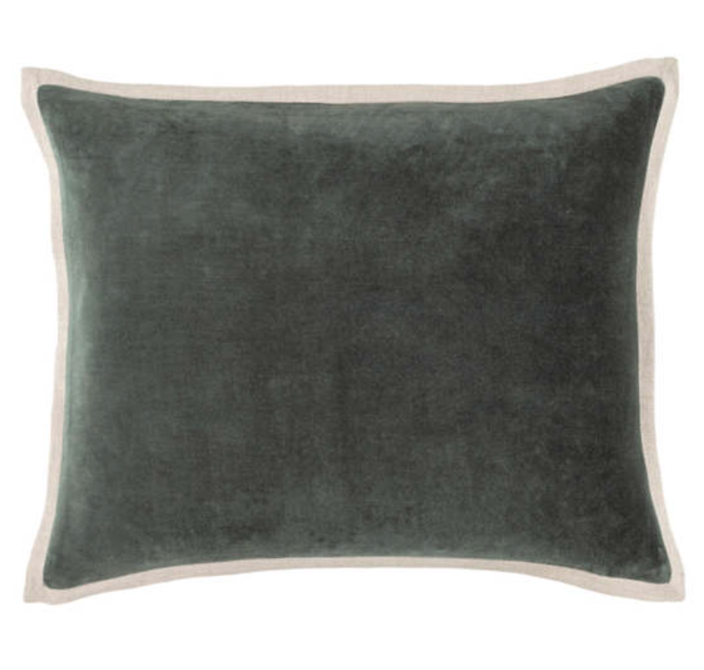 Gehry Velvet/Linen Decorative Pillow - Everglade