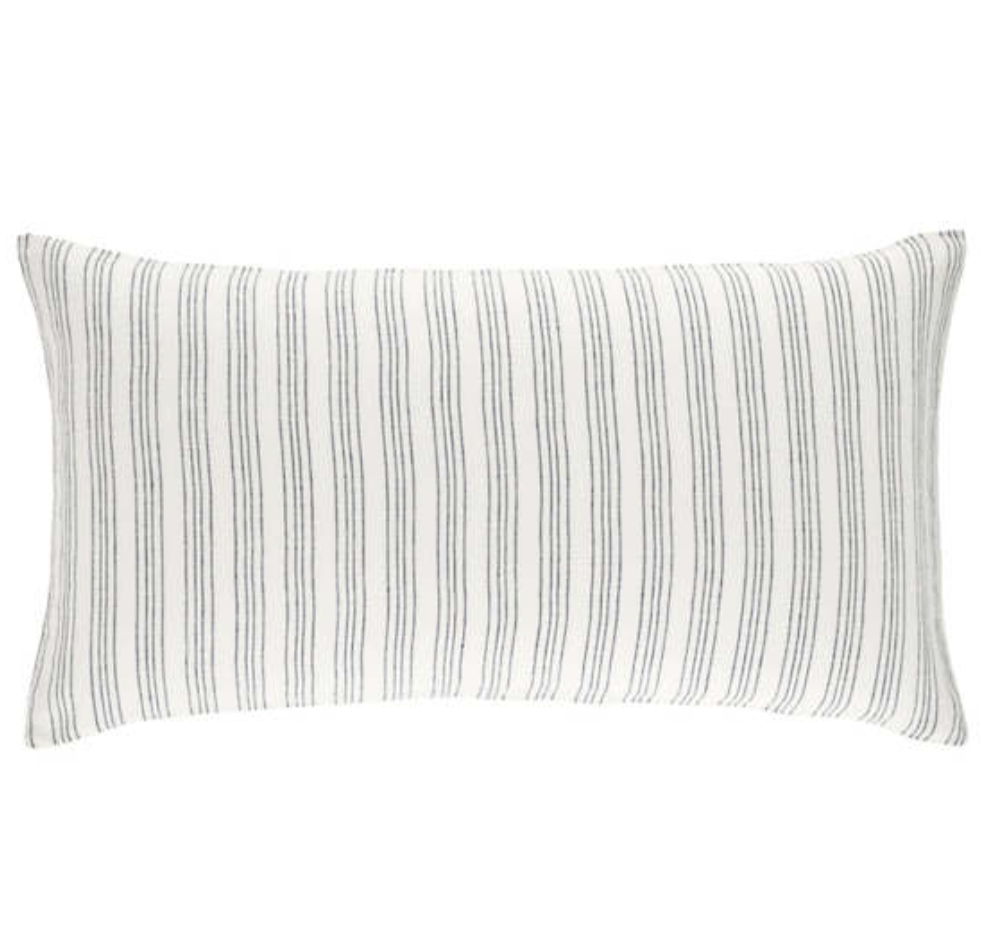 Lush Linen Sham - Slate Blue Stripe