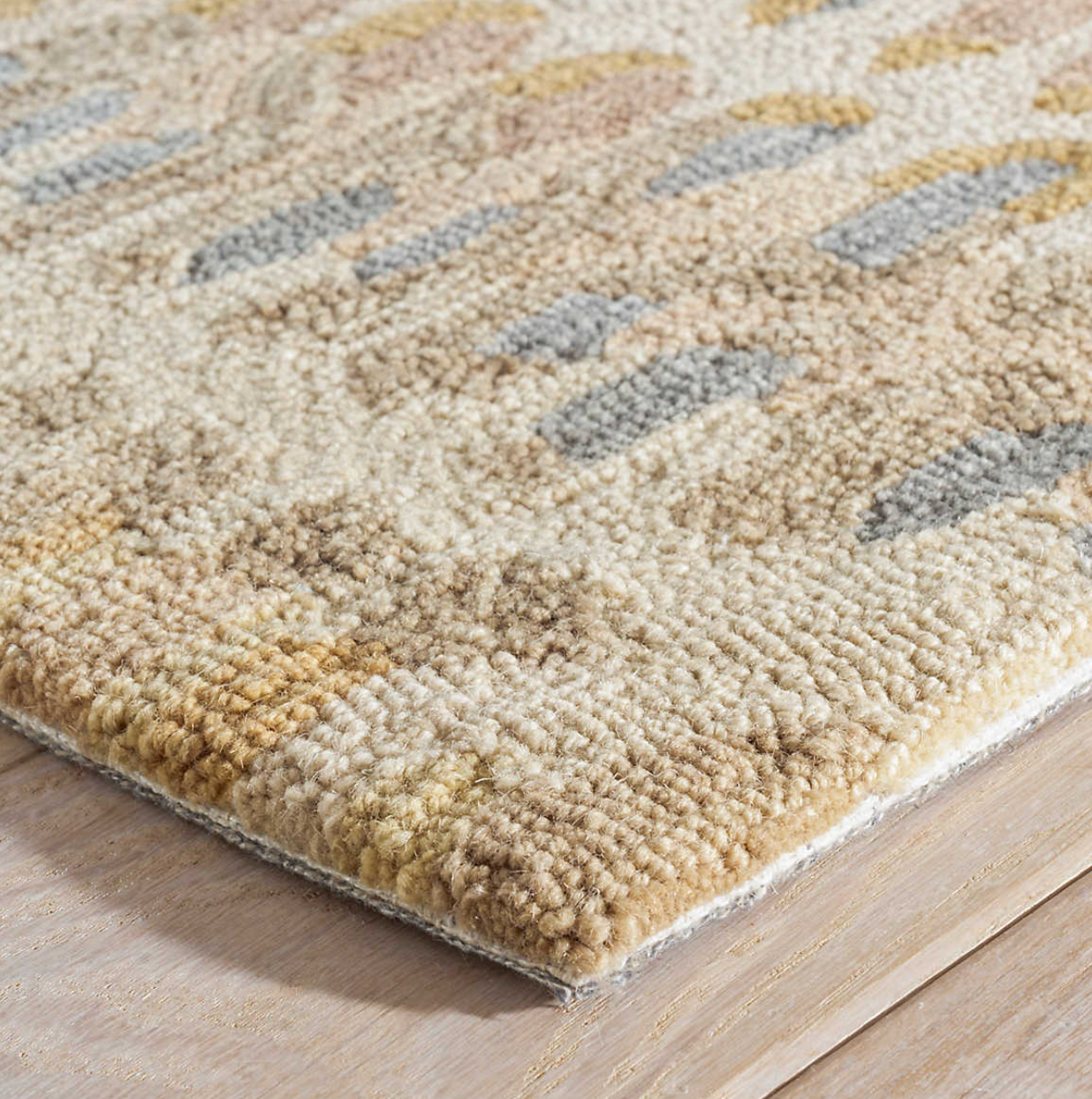 Paint Chip Micro Hooked Wool Rug - Natural