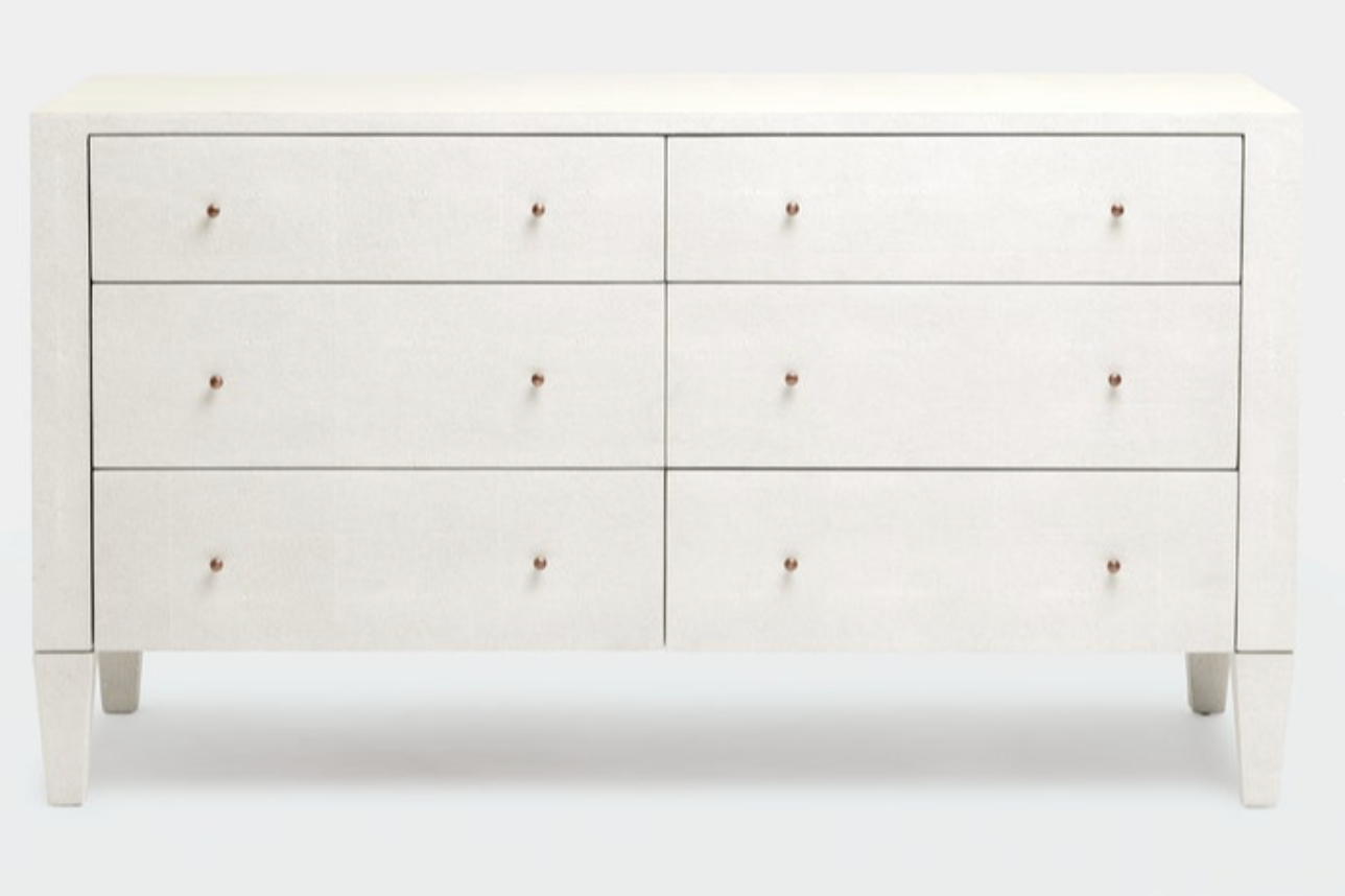 Moonstone Bay Vintage Shagreen Dresser- Vintage White