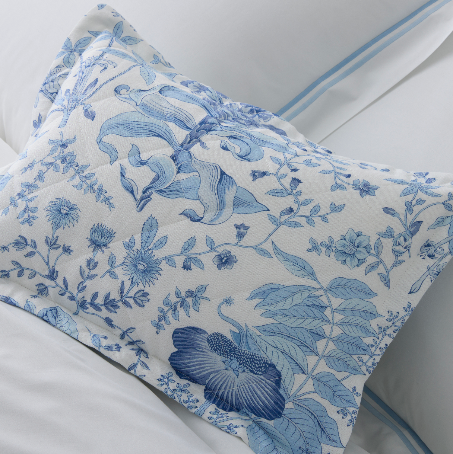 Pomegranate Linen Sham - Porcelain Blue