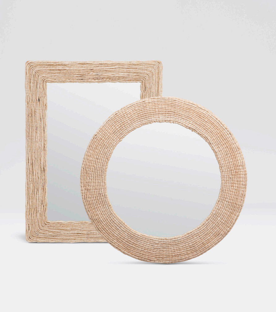 Amani Abaca Rope Mirror - Two Shapes/Sizes