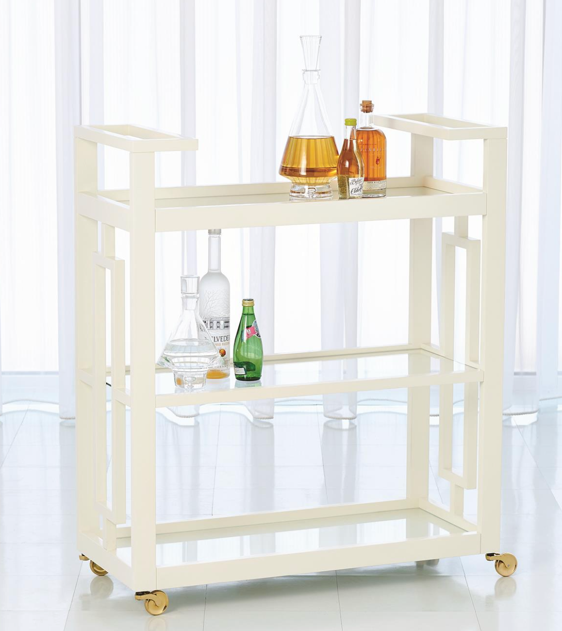 Amalfi Bar Cart -White Lacquer