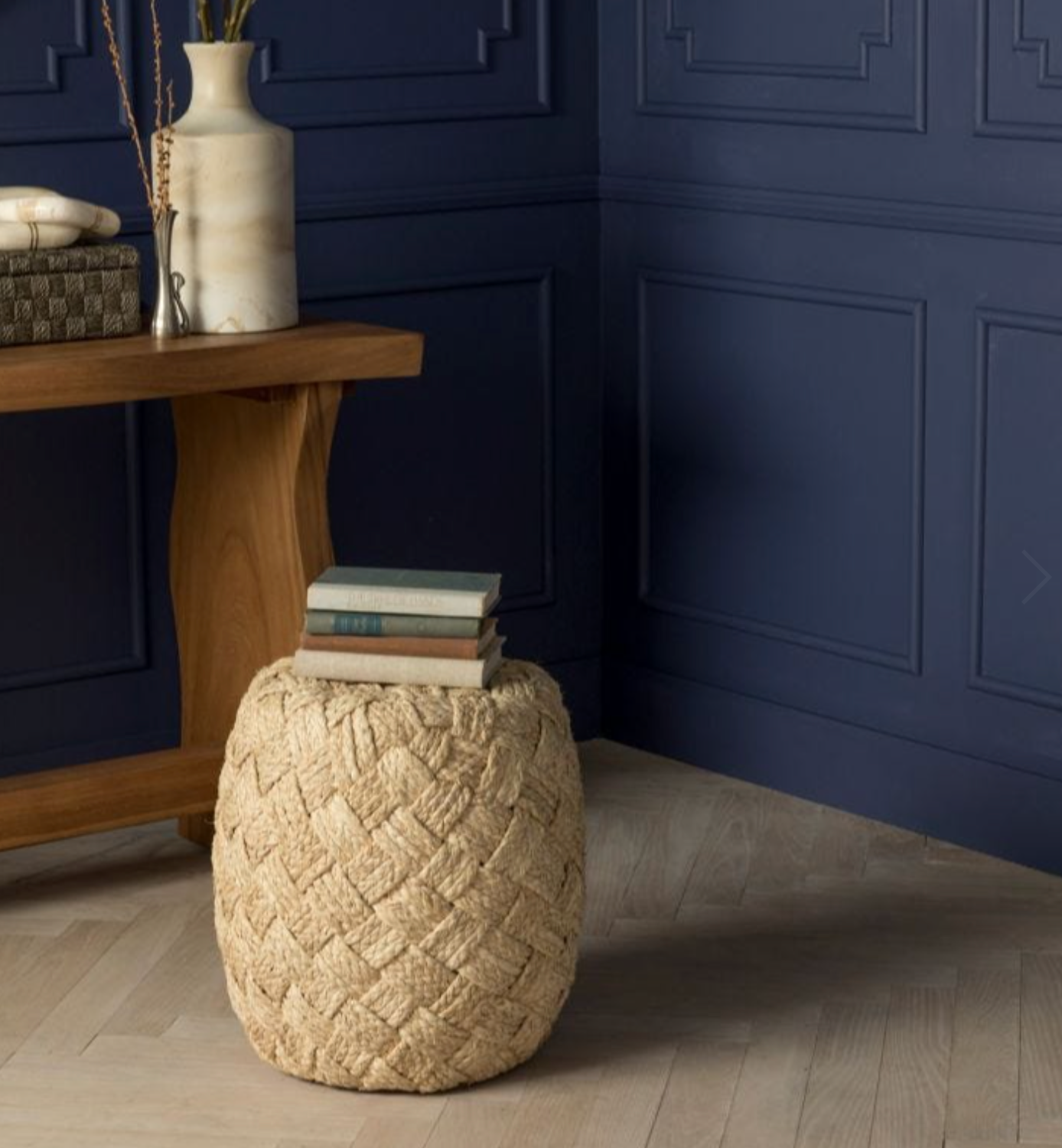 Annika Braided Raffia Stool