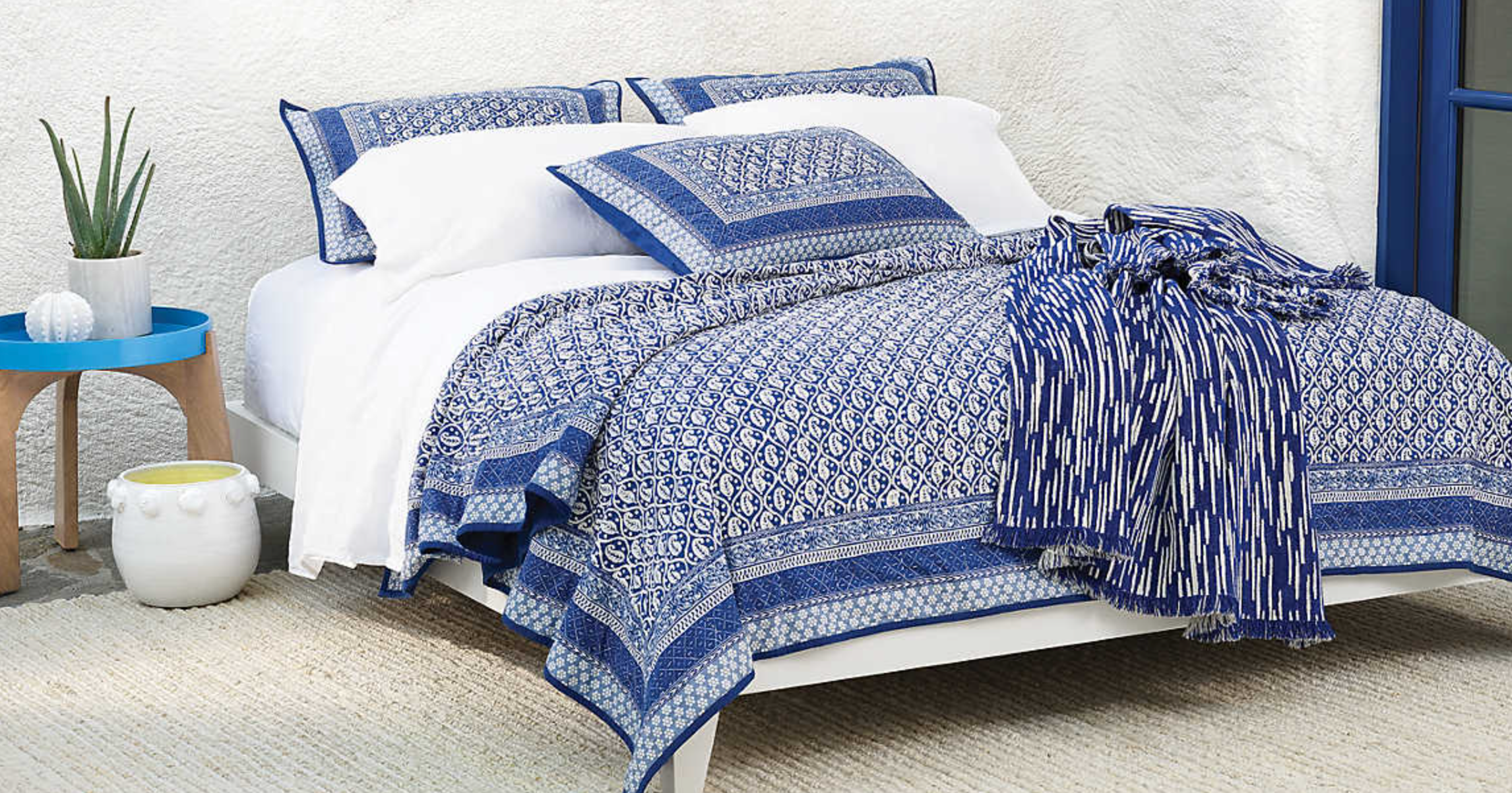 Batik Blue Coverlet