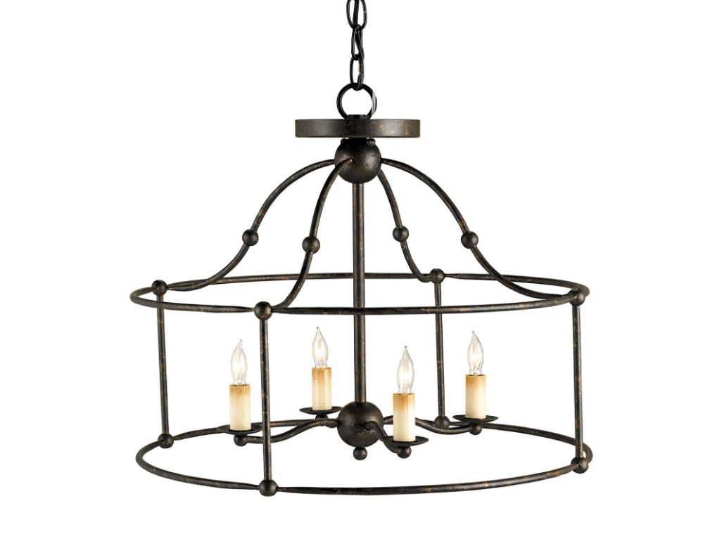 Birdcage Black Wrought Iron Lantern - Two Sizes