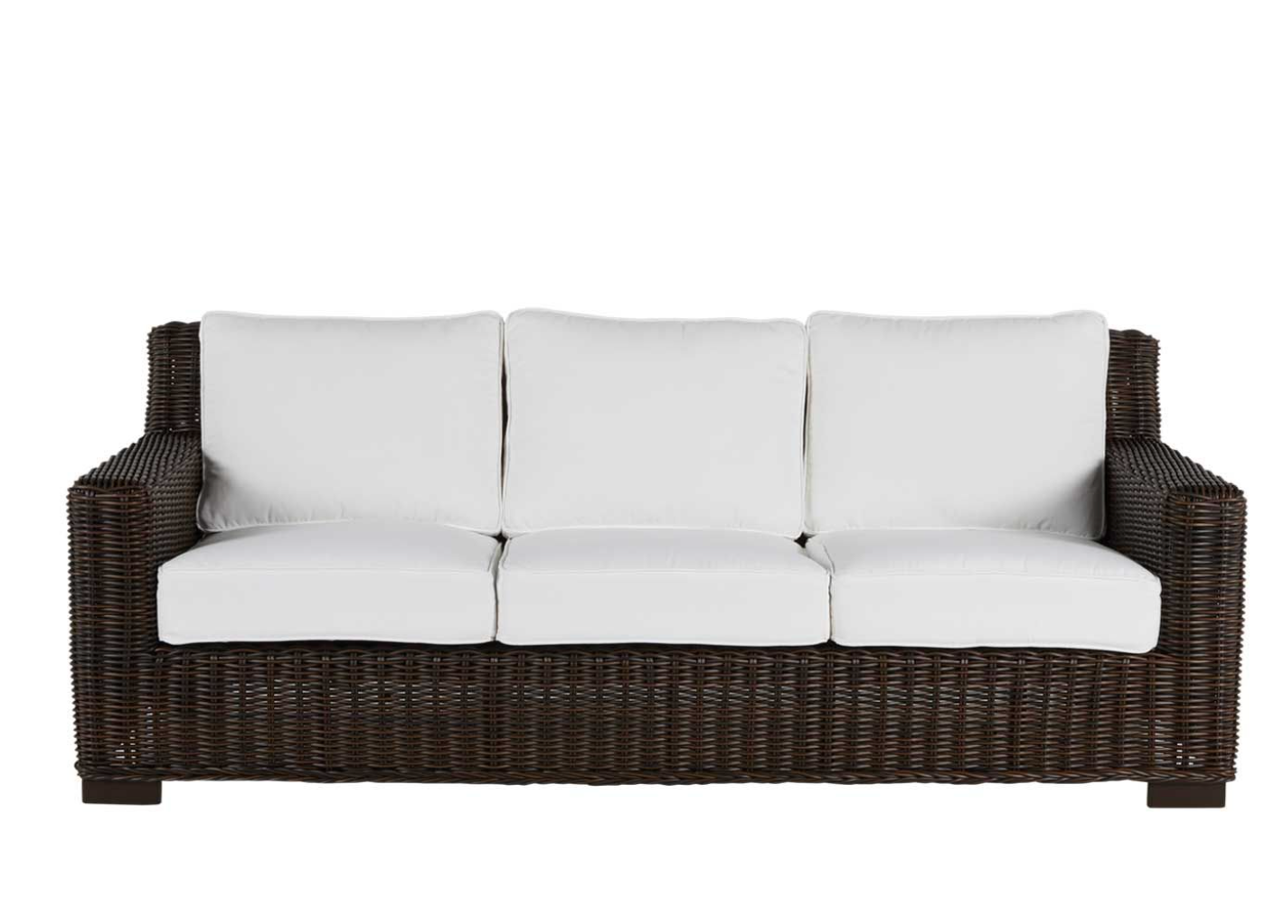 Malibu Outdoor Wicker Sofa - Black Walnut