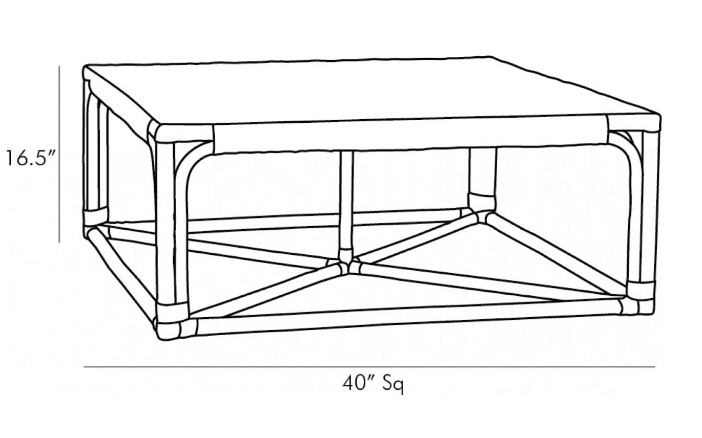 Brockton Square Rattan Cocktail Table