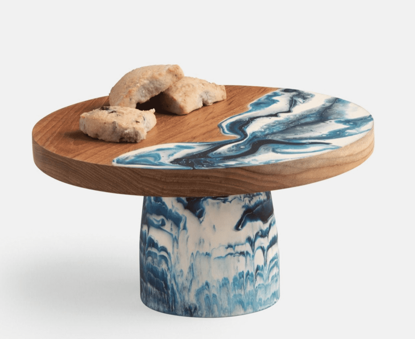 Austin Blue Swirled Cake Stand - Two Sizes