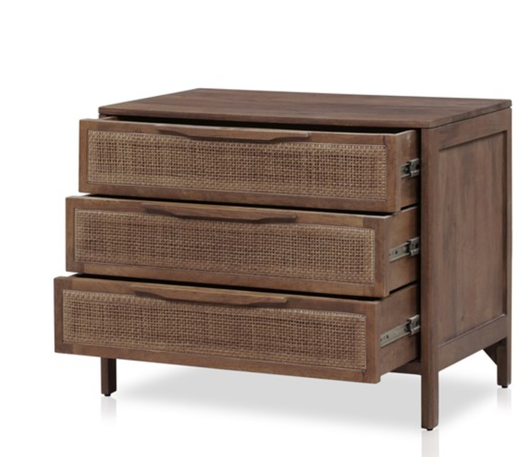 Cape Hatteras Modern Coastal Bedside Chest- In Cocoa